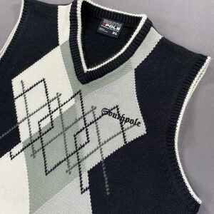 Southpole Sweater Vest Mens XL Argyle Pullover Knit Vintage Streetwear Retro Y2K